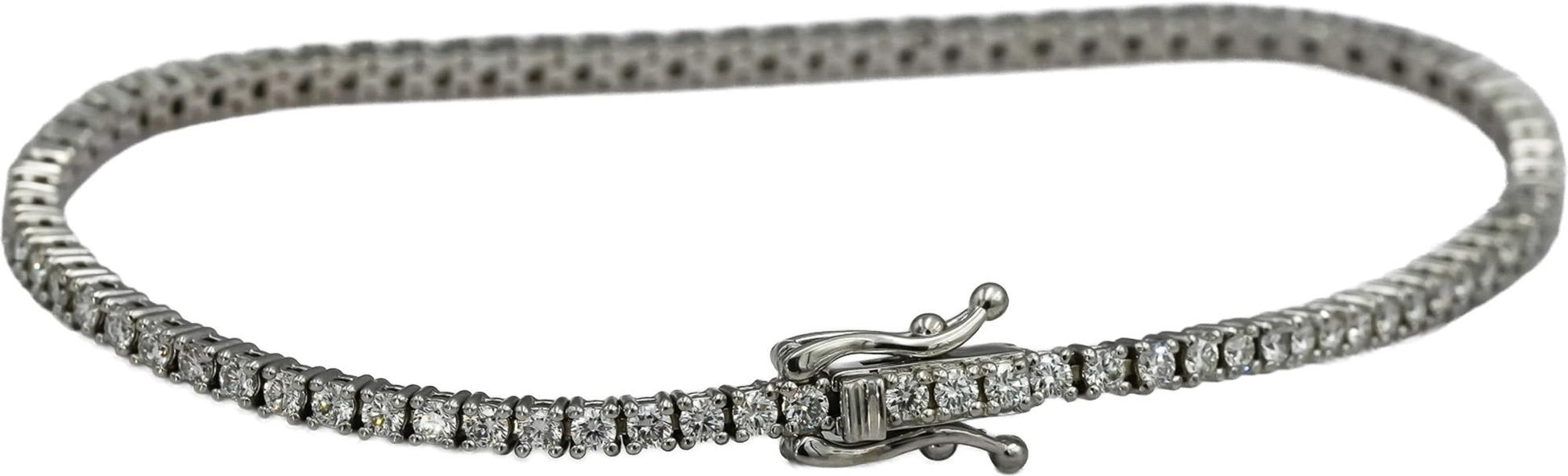 14k White Gold VS Round Diamond Tennis Bracelet 2.07CT