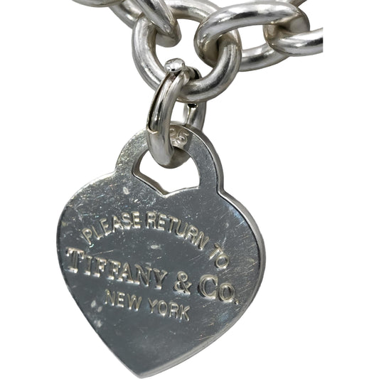 TIFFANY & CO. Sterling Silver Return To Tiffany Heart Tag Necklace w/ Pouch