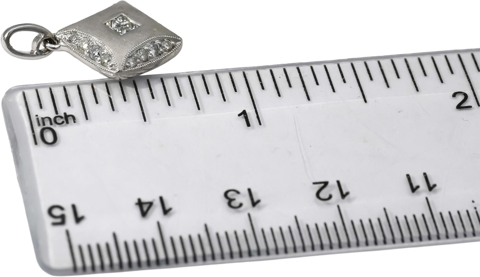 Platinum VS Princess and Round Diamond Pendant 0.35CT