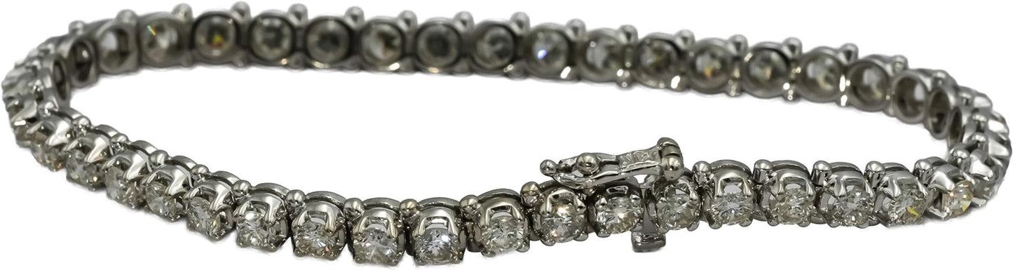 14k White Gold Round Diamond Tennis Bracelet 5.0CT