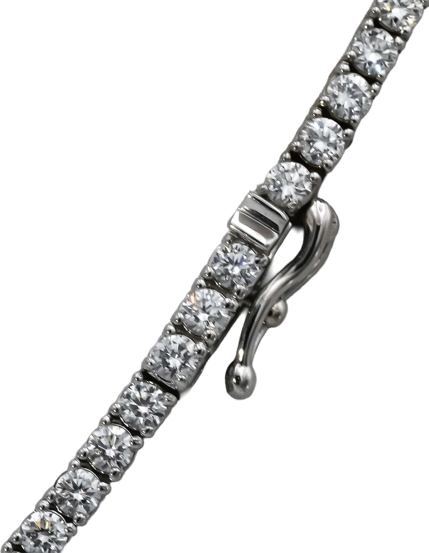 14k White Gold VS Round Diamond Graduated Riviera Necklace 7.78CT 176 Pieces