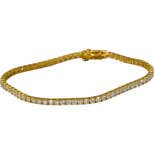 14k Yellow Gold VS1-VS2/D-F Lab-Grown Diamond Tennis Bracelet 3.48CT