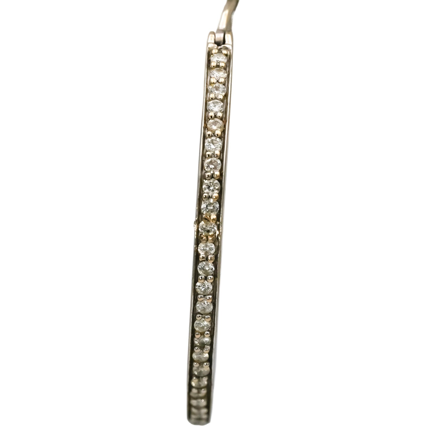 14k White Gold Round Diamond Hoop Earrings 1.50CT