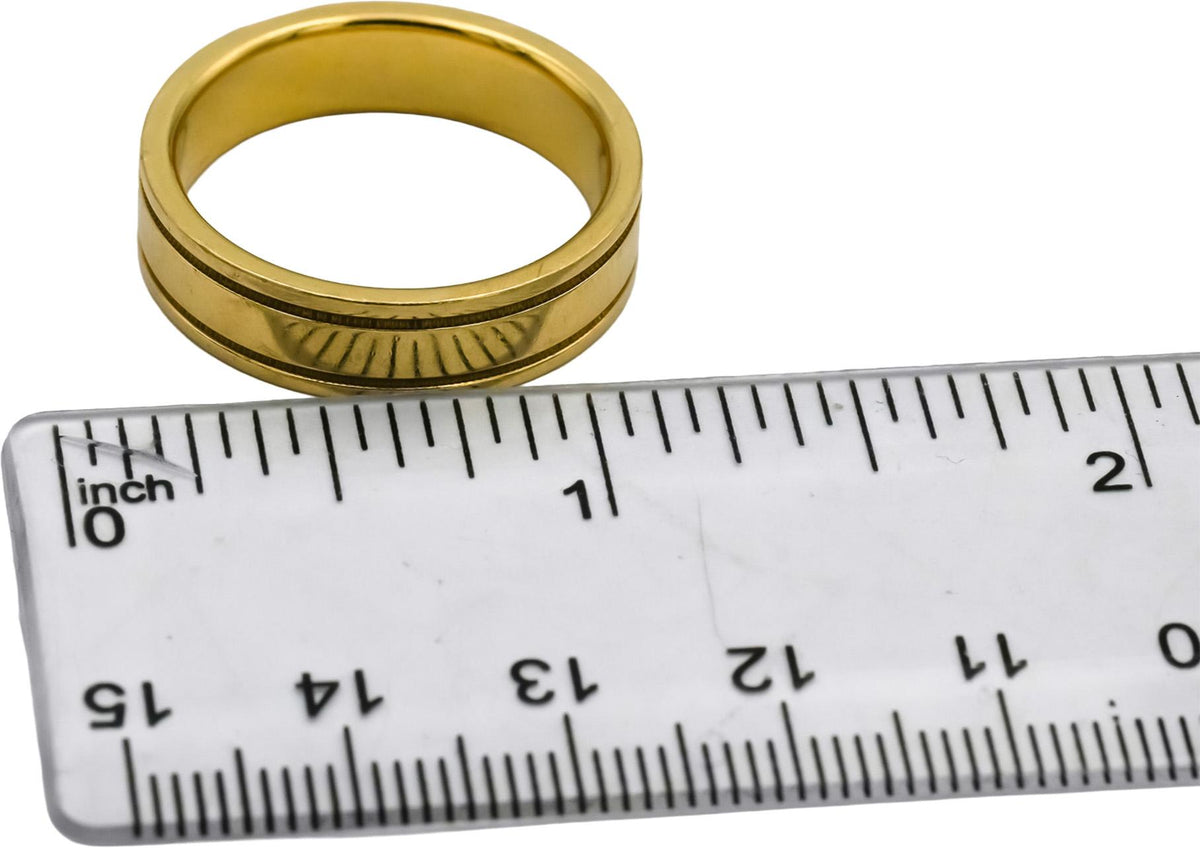 TIFFANY & CO. 18k Yellow Gold Milgrain Wedding 6.0mm Wide Band Ring Size 10.75