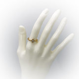 DAVID YURMAN 18k Yellow Gold Diamond Venetian Quatrefoil Ring 0.18CT Size 6