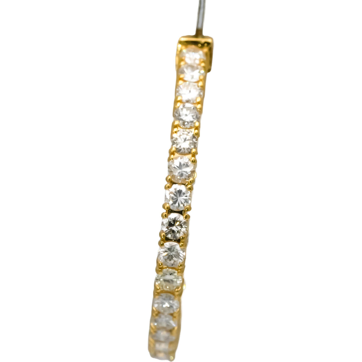 14k Yellow Gold Round Natural Diamond Inside Out Hoop Earrings 2.90CT