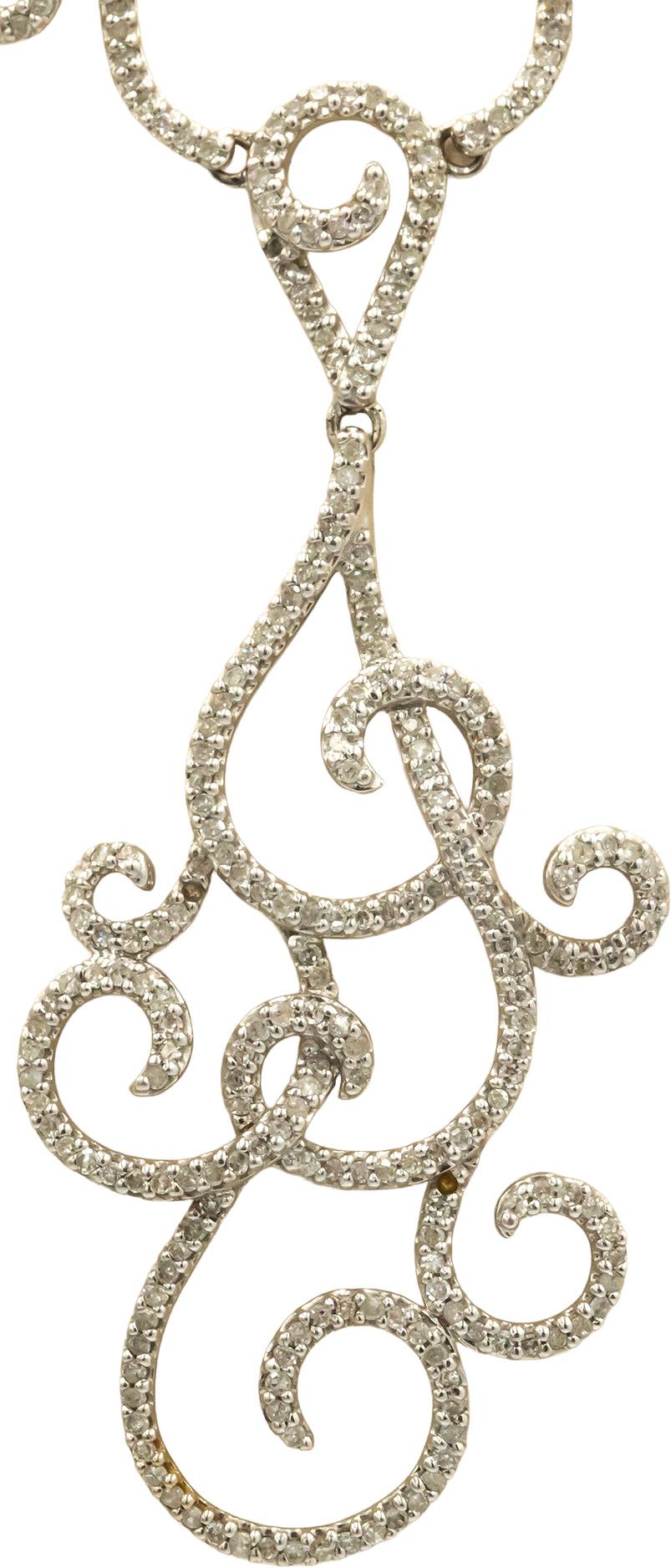 14k White Gold 1.0CT Diamond Formal Chain Necklace