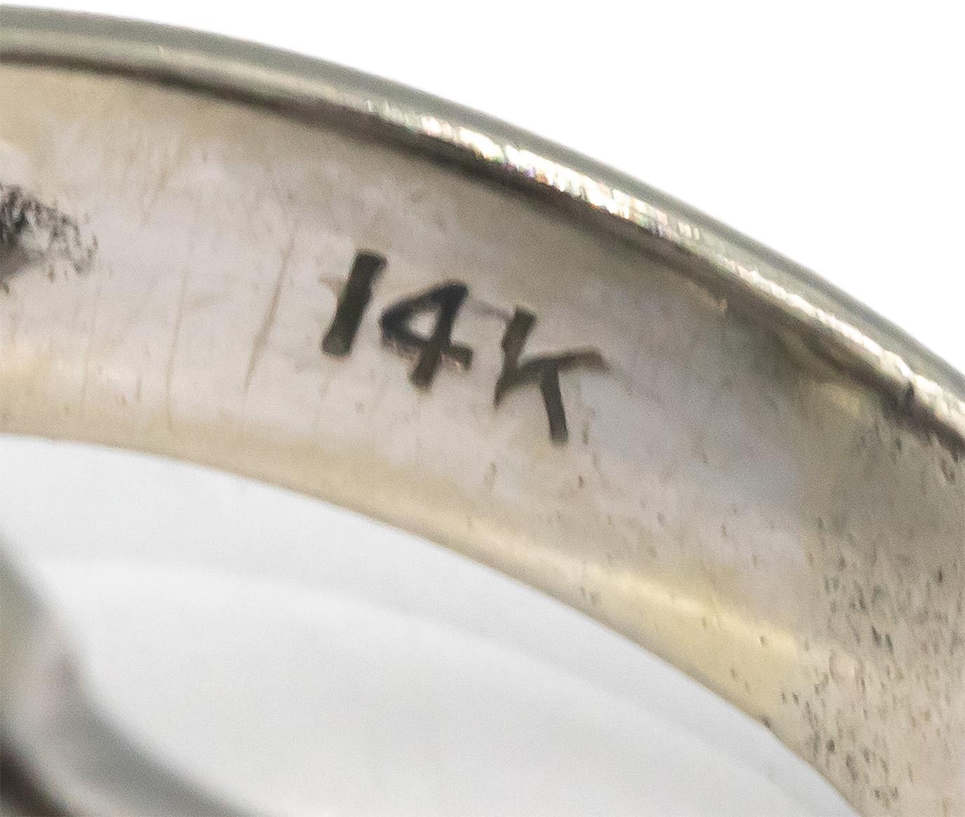 Antique 14k White Gold 0.90CT VS Old Euro and Single Cut Diamond Ring Size 5