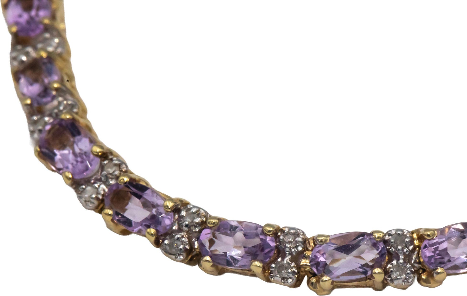 14k Yellow Gold 5.20CT Diamond and Aquamarine Tennis Bracelet