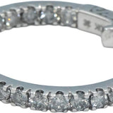 10k White Gold Diamond Inside Out Hoop Huggie Earrings 1.50CT