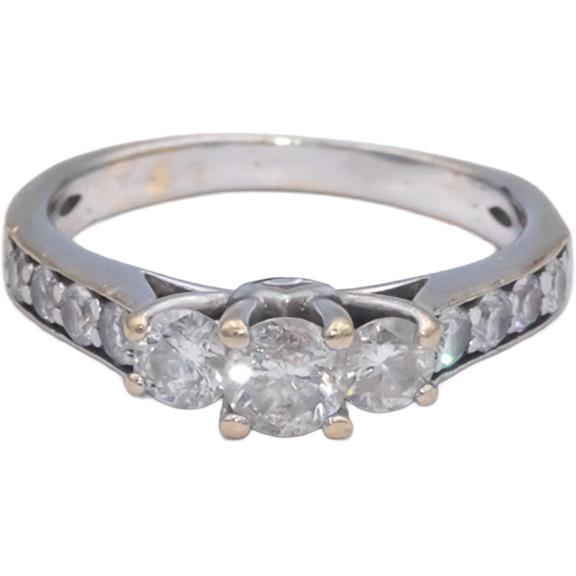 14k White Gold 0.75CT Round Cut Diamond Ring Size 5.75