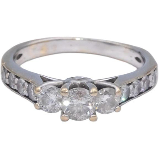14k White Gold 0.75CT Round Cut Diamond Ring Size 5.75