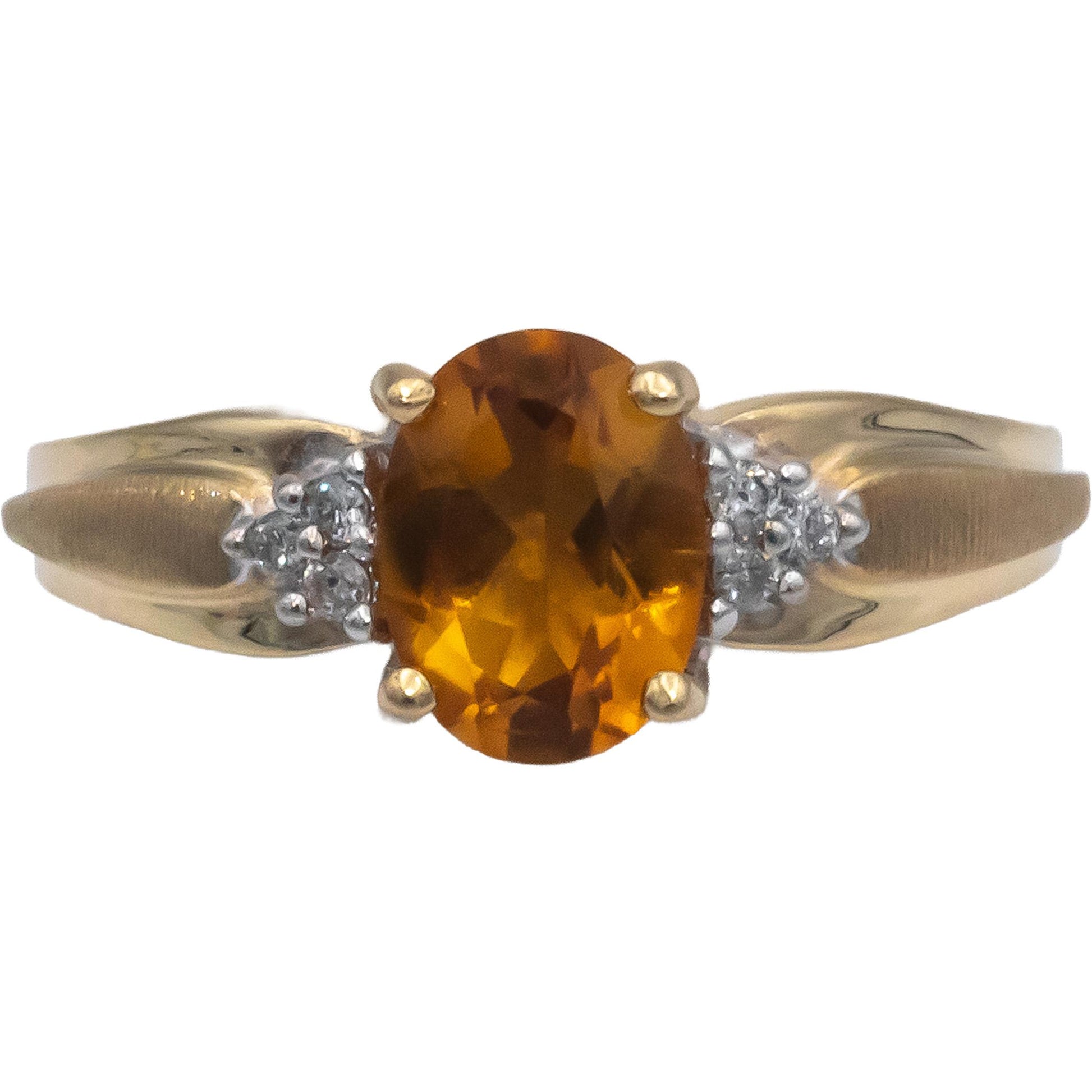10k Yellow Gold 1.05CT Diamond and Citrine Ring Size 6.25