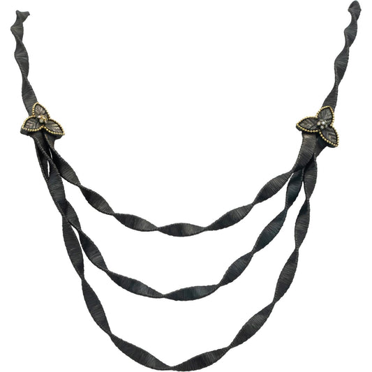 STAMBOLIAN 18k Gold Sterling Silver 0.14CT Diamond Formal Mesh Necklace