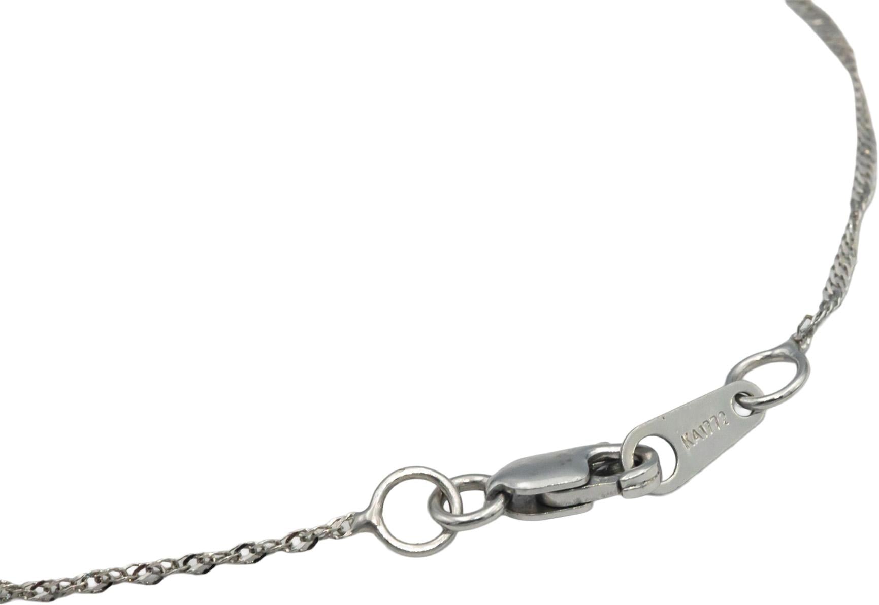 14k White Gold 1.35CT VS Diamond & Pink Sapphire Flower Pendant Necklace