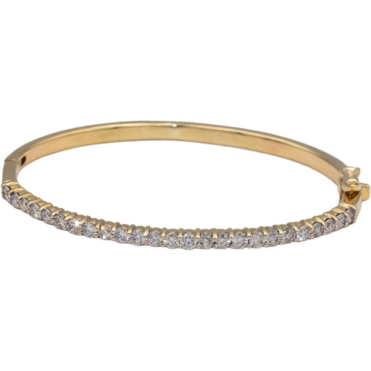 14k Yellow Gold 1.25CT Round Cut Diamond Bangle Bracelet