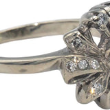 Vintage Antique 14k White Gold Diamond Ring 0.63CT w/ 0.23CT Center Size 8.25