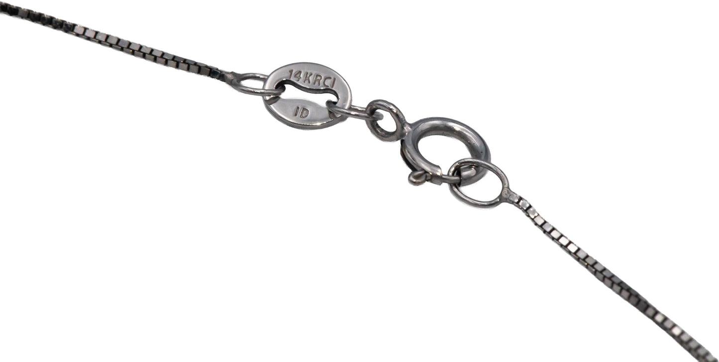 14k White Gold 0.50CT Round Cut Diamond Circle Pendant Necklace