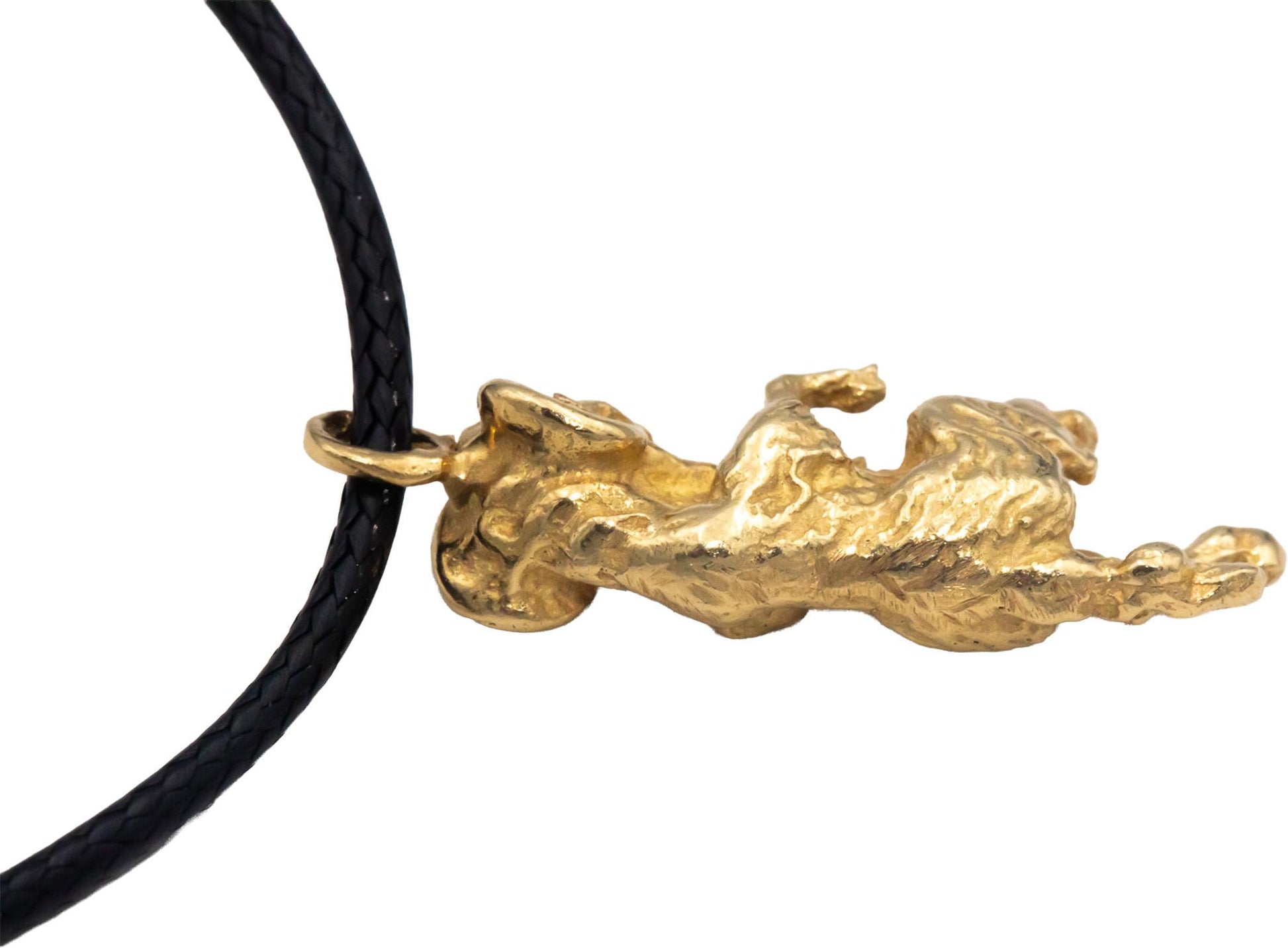 14k Yellow Gold Jewelry Detailed Ram Charm Pendant Necklace