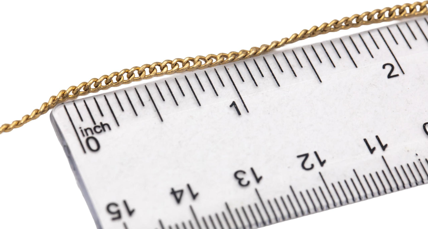 14k Yellow Gold 30" Long/2.0mm Wide Curb Cuban Link Chain Slip-On Necklace