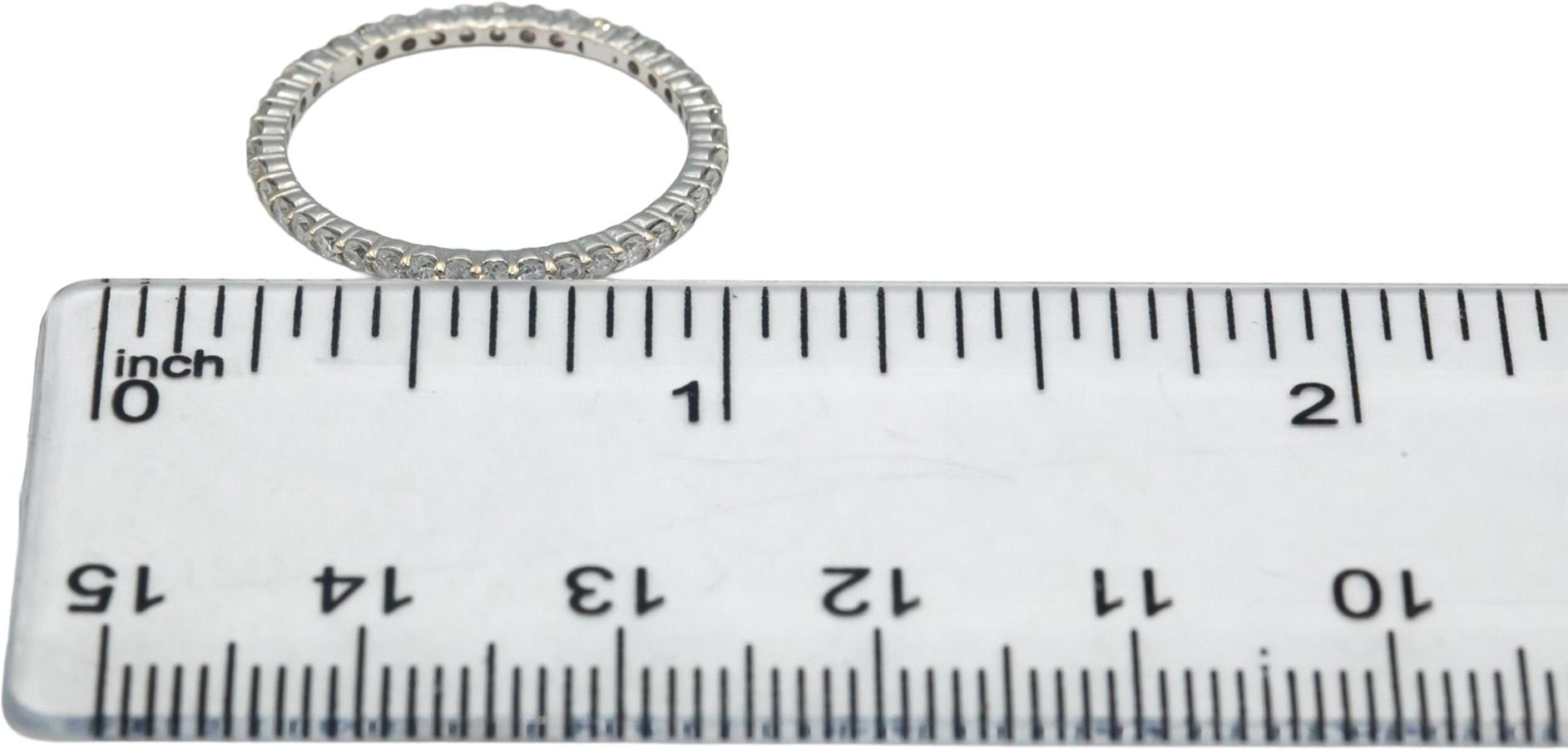 18k White Gold 0.50CT Round Cut Diamond Eternity Band Stackable Ring Size 6.5
