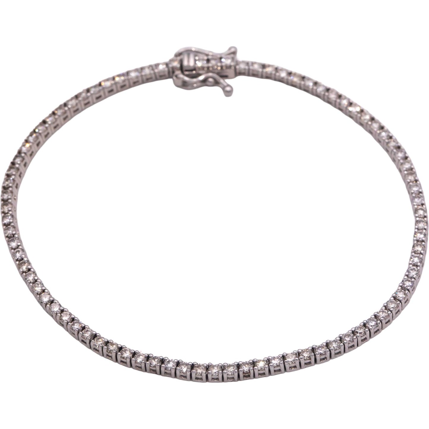 14k White Gold Jewelry 2.05CT Round Cut Diamond Tennis Bracelet