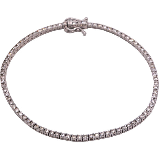 14k White Gold Jewelry 2.05CT Round Cut Diamond Tennis Bracelet