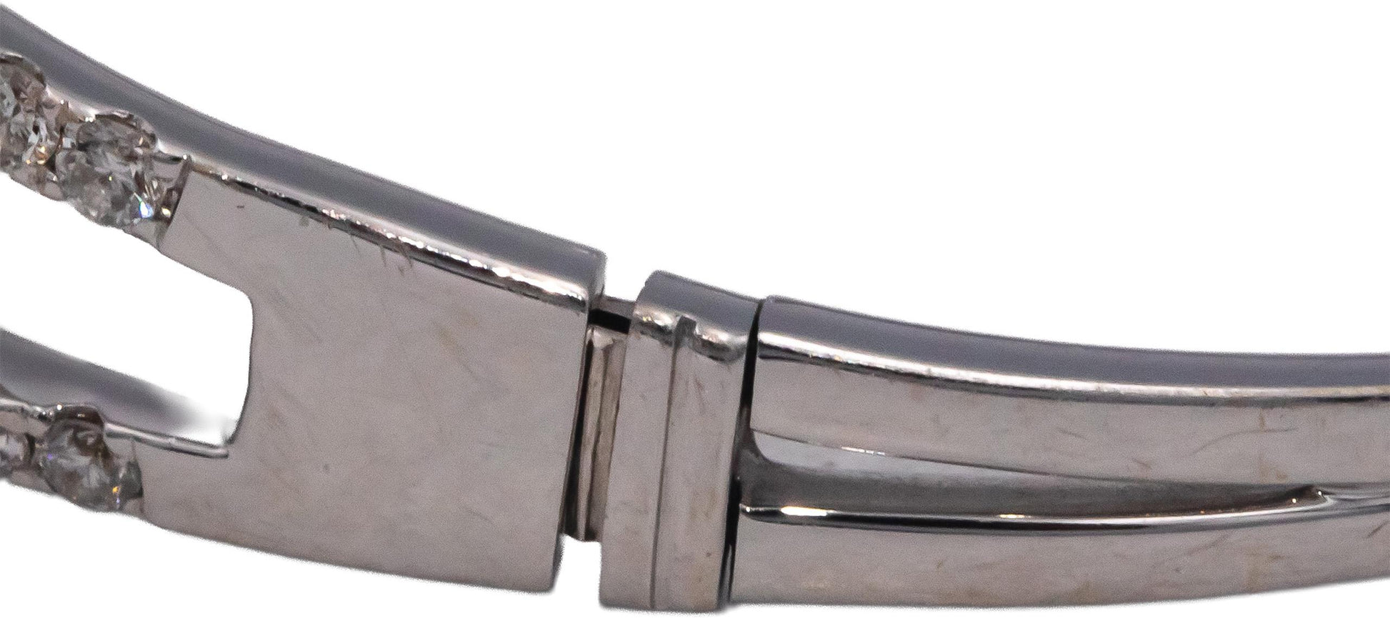 ODELIA 18k White Gold 3.0CT Round Cut Diamond Bangle Bracelet