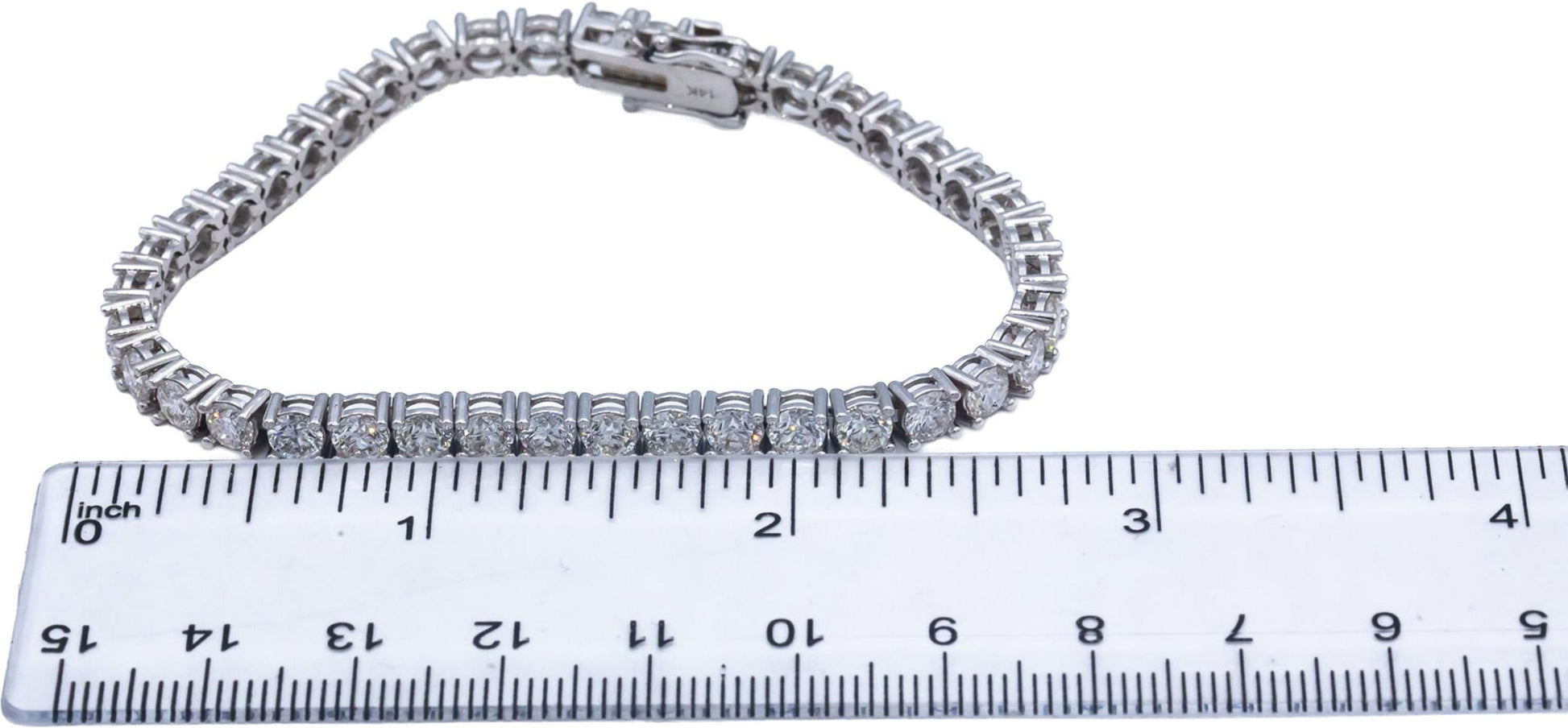 Round Cut Diamond 14k White Gold VS Tennis Bracelet 10.01CT