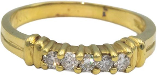 18k Yellow Gold Jewelry 0.25CT Round Cut Diamond Band Ring Size 7