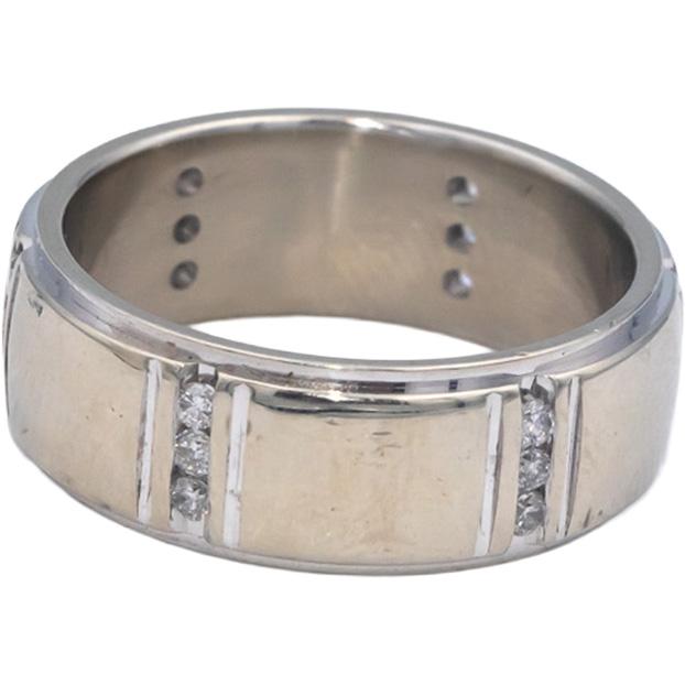 14k White Gold Round Diamond Wedding Band Ring 0.28CT Size 7