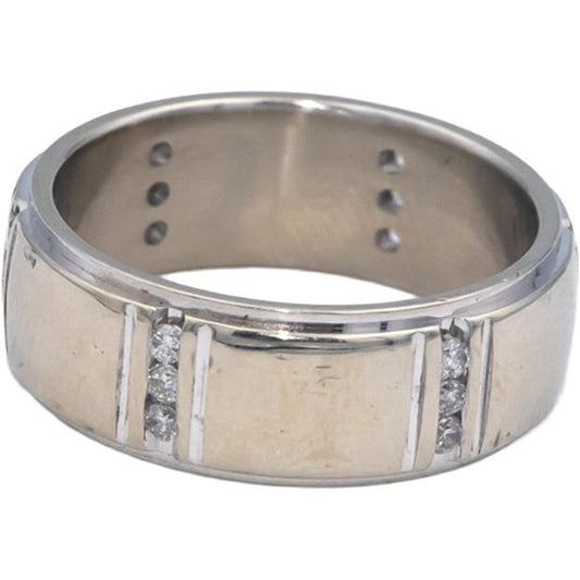 14k White Gold Round Diamond Wedding Band Ring 0.28CT Size 7