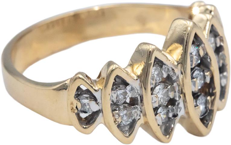 Designer 14k Yellow Gold 0.30CT Round Cut Diamond Ring Size 5.75