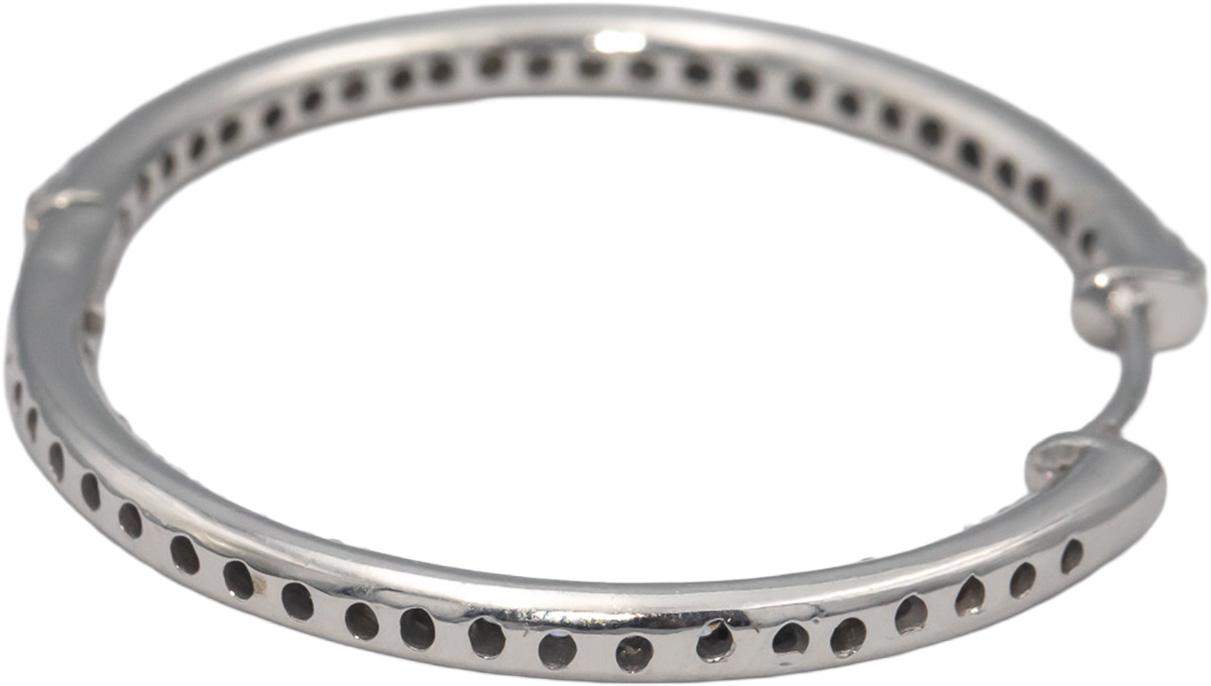 14k White Gold 1.50CT Round Cut Diamond Inside Out Hoop Earrings