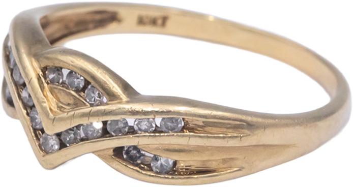 10k Yellow Gold 0.20CT Round Cut Diamond Band Ring Size 7.5