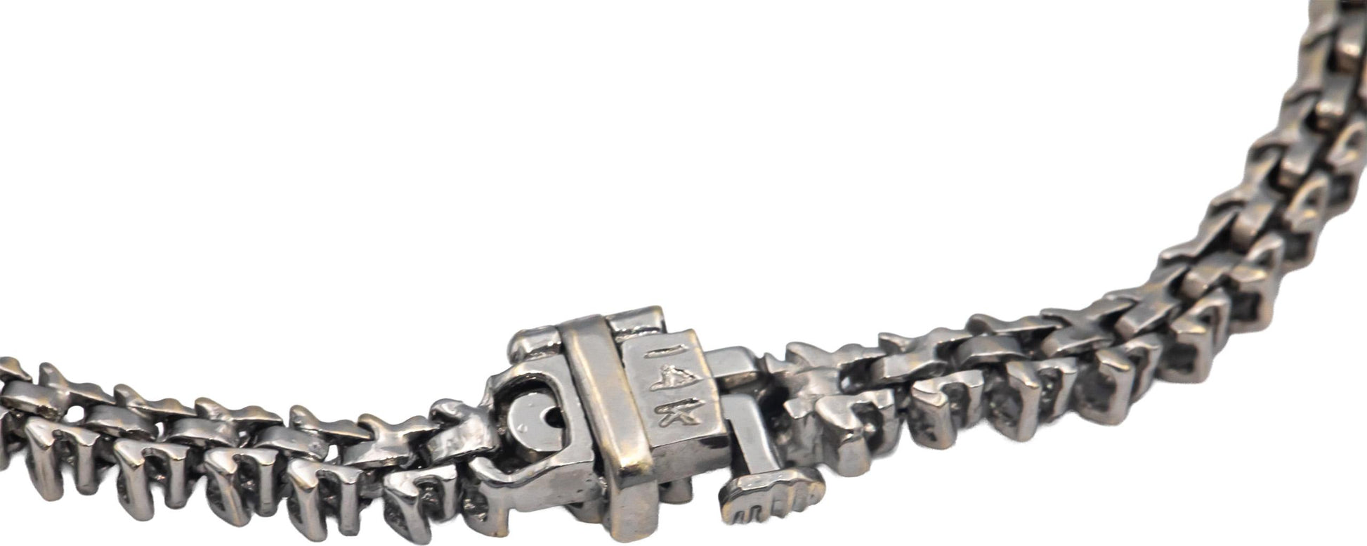 14k White Gold 1.0CT Round Cut Diamond S-Link Tennis Bracelet