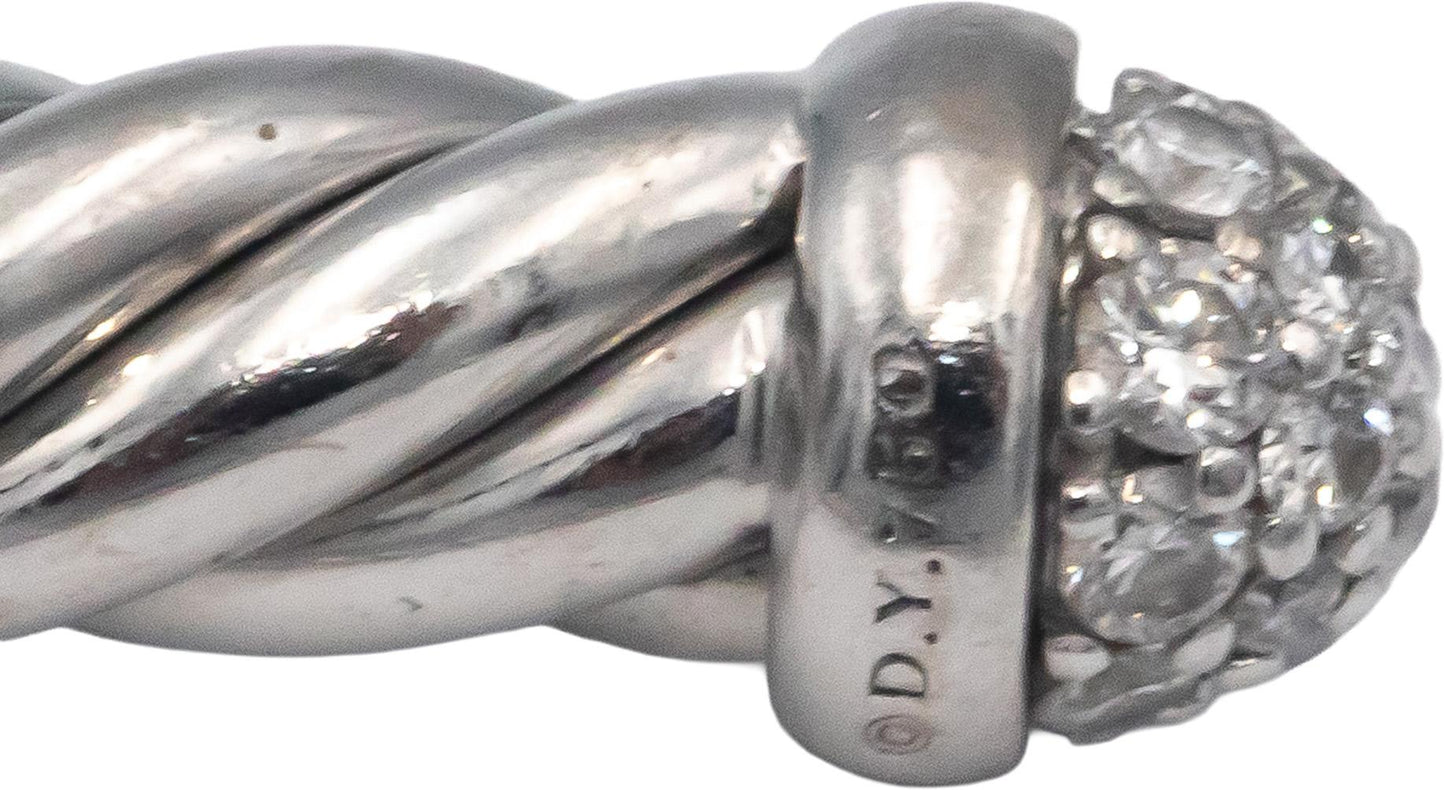 DAVID YURMAN 18k White gold .18CT VS Diamond Flex Cuff Bracelet $3250 Retail