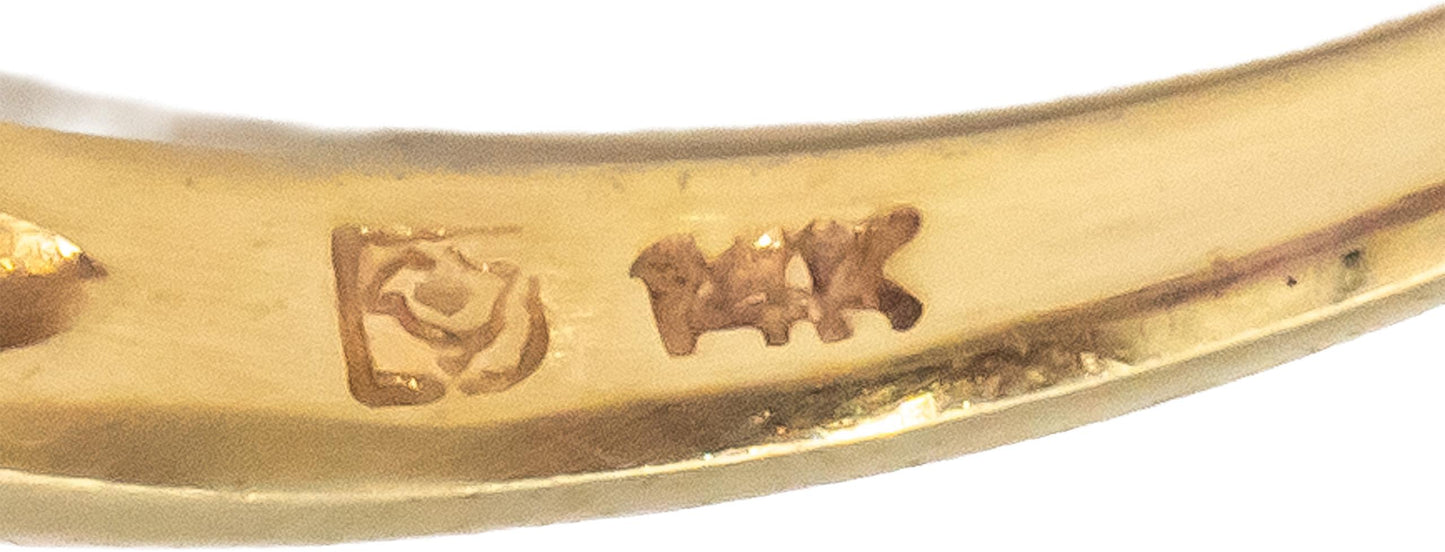 14k Yellow & White Gold 3.05CT Amethyst and Diamond Cocktail Ring Size 6