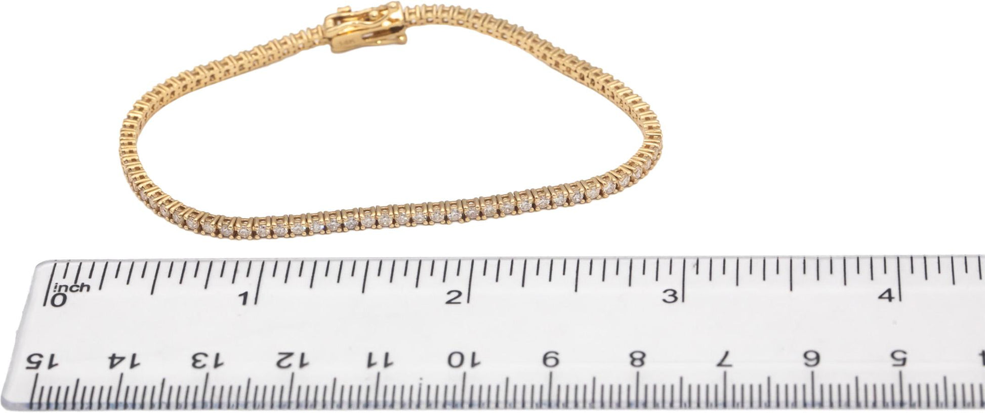 14k Yellow Gold Jewelry 1.95CT VS Round Cut Prong Set Diamond Tennis Bracelet