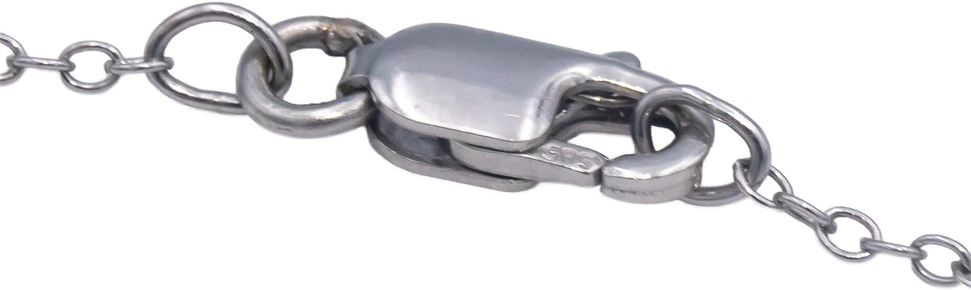 14k White Gold 0.10CT VS Round Cut Diamond Fixed Bar Pendant Necklace