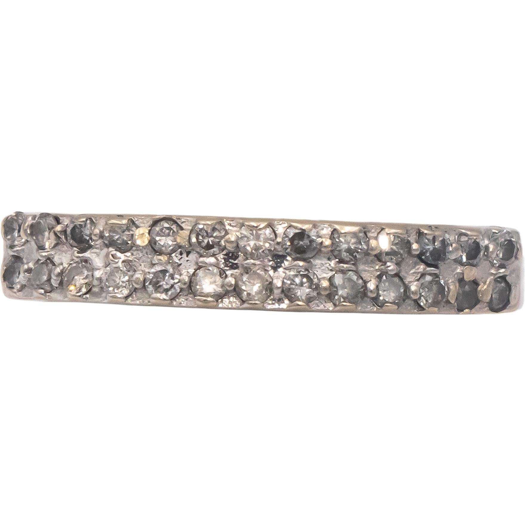 Diamond 18k White Gold Jewelry Round Cut Anniversary Band Ring 0.25CT Size 6.5