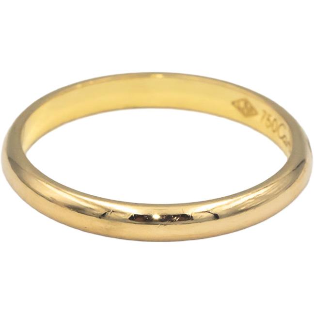 CARTIER 18k Yellow Gold 2.5mm Wide Band Ring Euro Size 56 Size 7.5