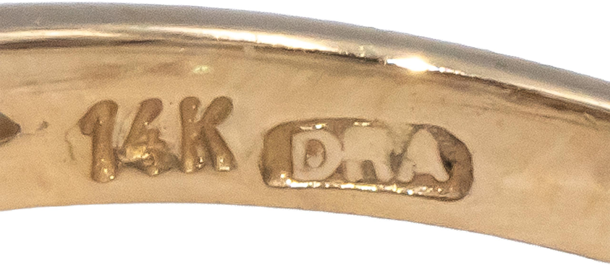 14k Yellow Gold Round Diamond & 6.5mm Pearl Cocktail Ring 0.20CT Size 5.75
