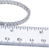 14k White Gold Round Lab Grown Diamond Inside Out Hoop Earrings 6.0CT
