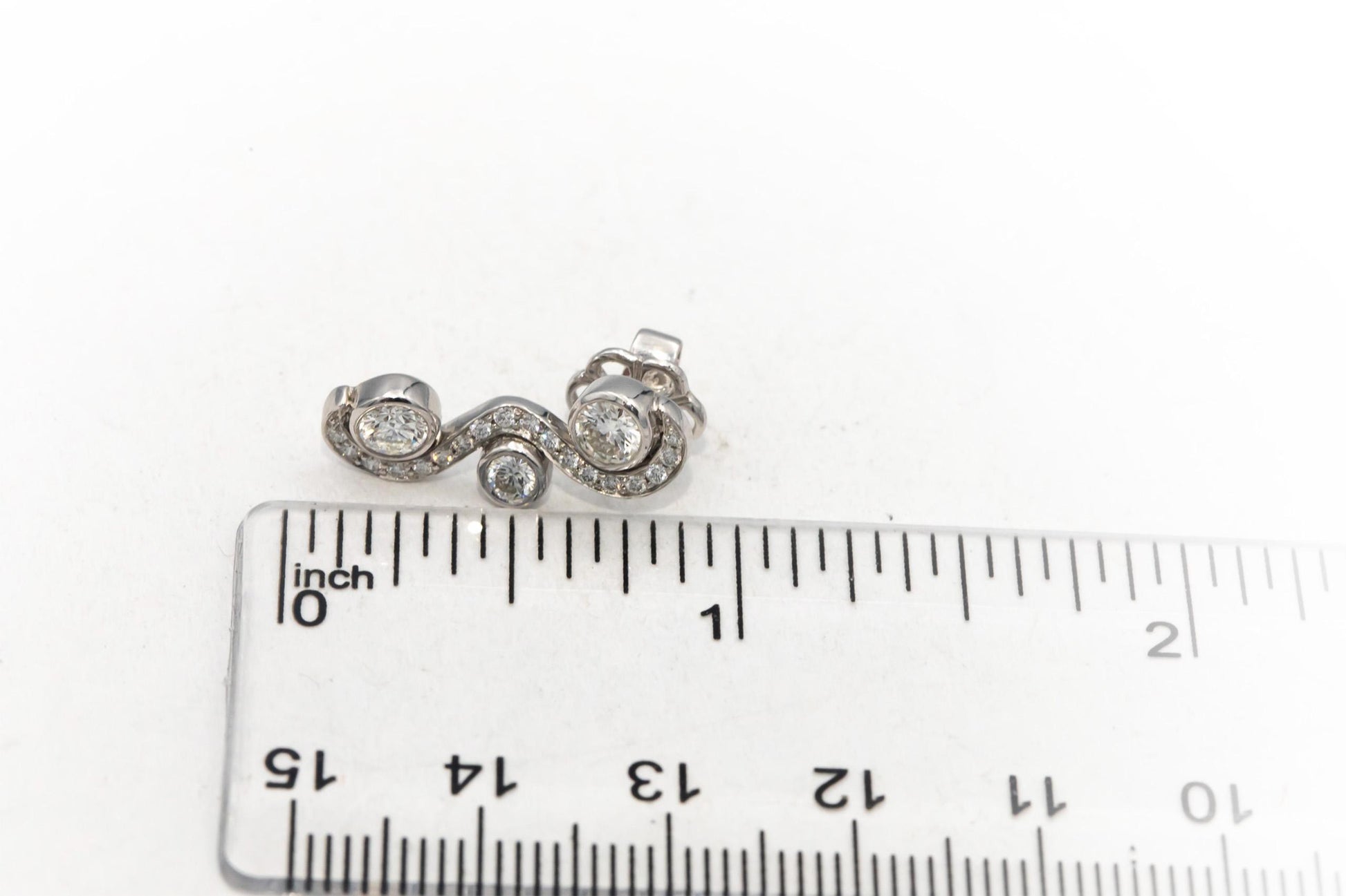18k White Gold Jewelry VS Round Diamond Drop Stud Earrings 1.45CT