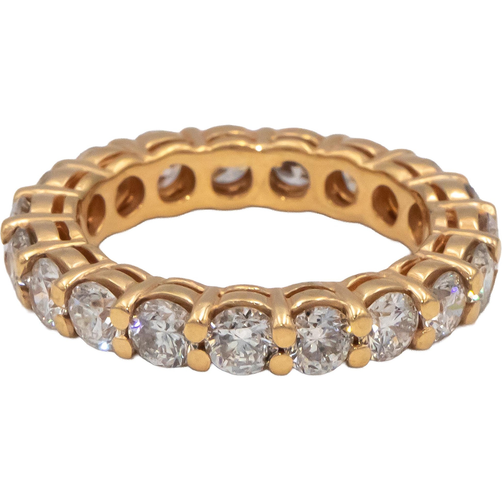 Round Diamond 14k Rose Gold Eternity Band Ring 2.73CT Size 5.25