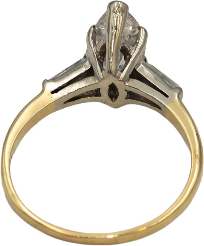 14k Yellow & White Gold Diamond Engagement Ring 1.32CT w/ 1.20CT Center Size 7