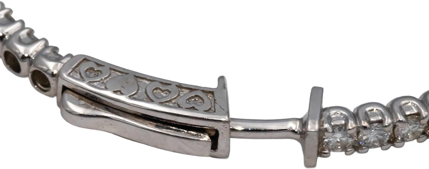 14k White Gold VS Round Diamond Inside Out Hoop Earrings 2.90CT