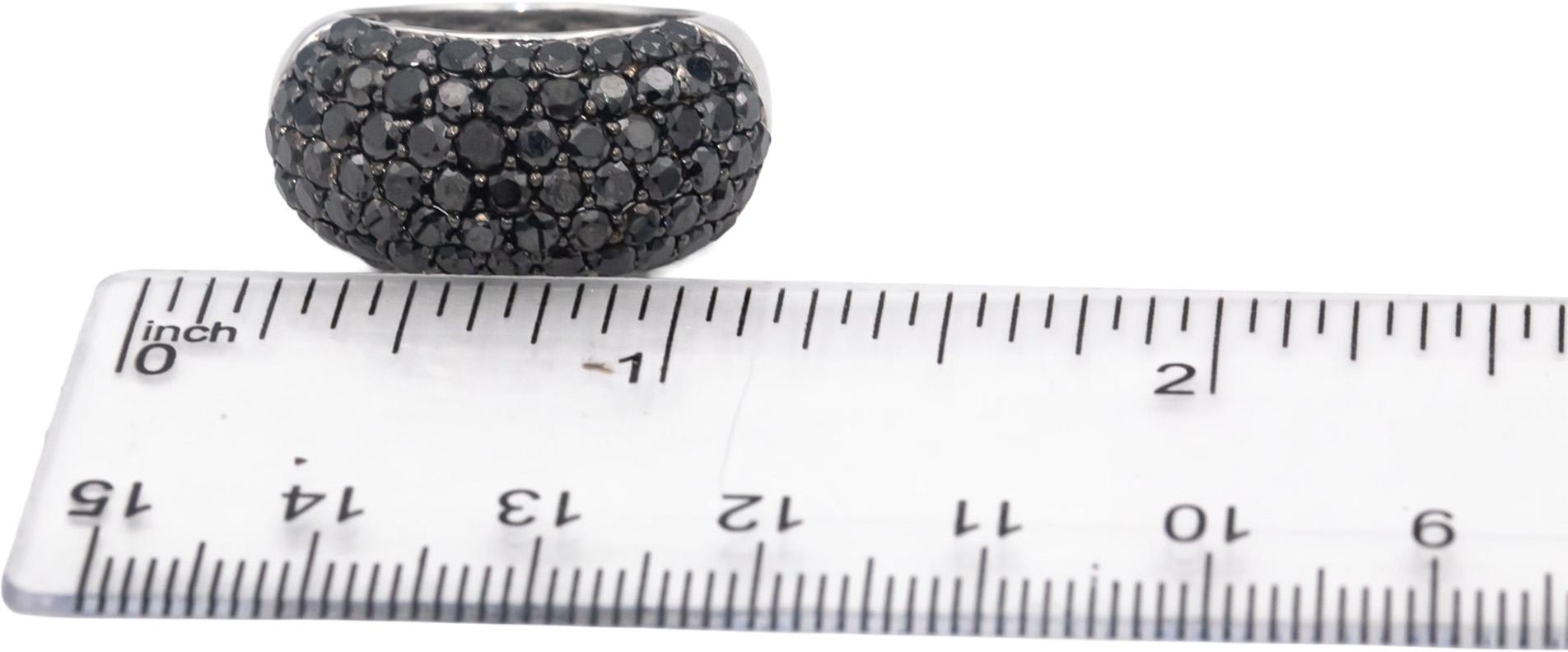 14k White Gold Round Black Diamond Cluster Dome Ring 2.31CT Size 7