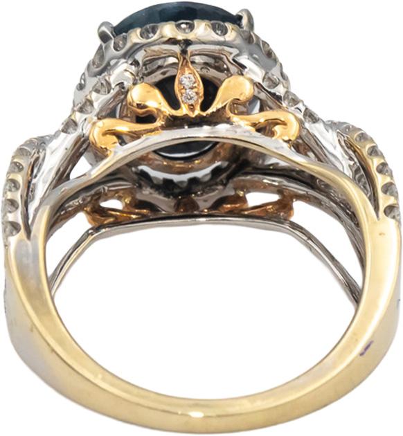 18k White & Yellow Gold VS Diamond & Sapphire Cocktail Ring 6.0CTW Size 7.25